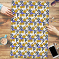 Canterbury-Bankstown Bulldogs Puzzle Tropical Hibiscus Floral Seamless Rugby Mascot