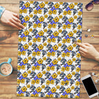 Canterbury-Bankstown Bulldogs Puzzle Tropical Hibiscus Floral Seamless Rugby Mascot