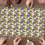 Canterbury-Bankstown Bulldogs Puzzle Tropical Hibiscus Floral Seamless Rugby Mascot