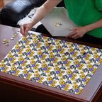 Canterbury-Bankstown Bulldogs Puzzle Tropical Hibiscus Floral Seamless Rugby Mascot