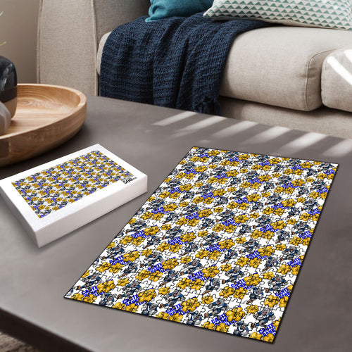 Canterbury-Bankstown Bulldogs Puzzle Tropical Hibiscus Floral Seamless Rugby Mascot