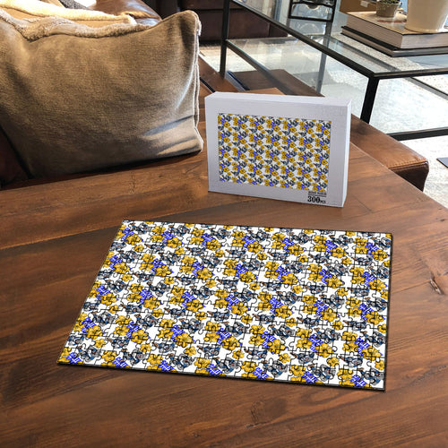 Canterbury-Bankstown Bulldogs Puzzle Tropical Hibiscus Floral Seamless Rugby Mascot
