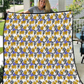 Canterbury-Bankstown Bulldogs Quilt Tropical Hibiscus Floral Seamless Rugby Mascot
