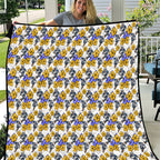 Canterbury-Bankstown Bulldogs Quilt Tropical Hibiscus Floral Seamless Rugby Mascot