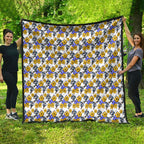Canterbury-Bankstown Bulldogs Quilt Tropical Hibiscus Floral Seamless Rugby Mascot