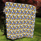 Canterbury-Bankstown Bulldogs Quilt Tropical Hibiscus Floral Seamless Rugby Mascot