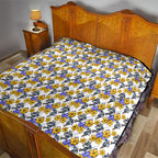 Canterbury-Bankstown Bulldogs Quilt Tropical Hibiscus Floral Seamless Rugby Mascot