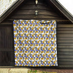 Canterbury-Bankstown Bulldogs Quilt Tropical Hibiscus Floral Seamless Rugby Mascot