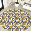 Canterbury-Bankstown Bulldogs Round Carpet Tropical Hibiscus Floral Seamless Rugby Mascot