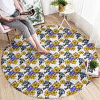 Canterbury-Bankstown Bulldogs Round Carpet Tropical Hibiscus Floral Seamless Rugby Mascot