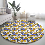 Canterbury-Bankstown Bulldogs Round Carpet Tropical Hibiscus Floral Seamless Rugby Mascot