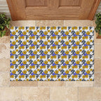 Canterbury-Bankstown Bulldogs Rubber Doormat Tropical Hibiscus Floral Seamless Rugby Mascot