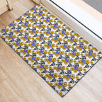 Canterbury-Bankstown Bulldogs Rubber Doormat Tropical Hibiscus Floral Seamless Rugby Mascot
