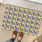 Canterbury-Bankstown Bulldogs Rubber Doormat Tropical Hibiscus Floral Seamless Rugby Mascot