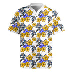 Canterbury-Bankstown Bulldogs Rugby Jersey Tropical Hibiscus Floral Seamless Rugby Mascot