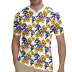 Canterbury-Bankstown Bulldogs Rugby Jersey Tropical Hibiscus Floral Seamless Rugby Mascot