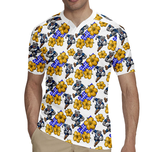 Canterbury-Bankstown Bulldogs Rugby Jersey Tropical Hibiscus Floral Seamless Rugby Mascot