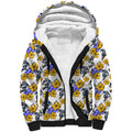 Canterbury-Bankstown Bulldogs Sherpa Hoodie Tropical Hibiscus Floral Seamless Rugby Mascot