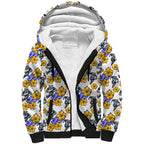 Canterbury-Bankstown Bulldogs Sherpa Hoodie Tropical Hibiscus Floral Seamless Rugby Mascot