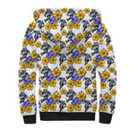 Canterbury-Bankstown Bulldogs Sherpa Hoodie Tropical Hibiscus Floral Seamless Rugby Mascot