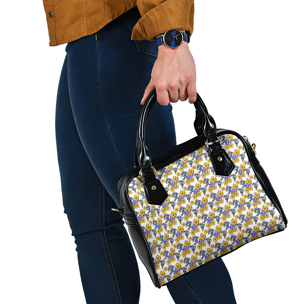 Canterbury-Bankstown Bulldogs Shoulder Handbag Tropical Hibiscus Floral Seamless Rugby Mascot