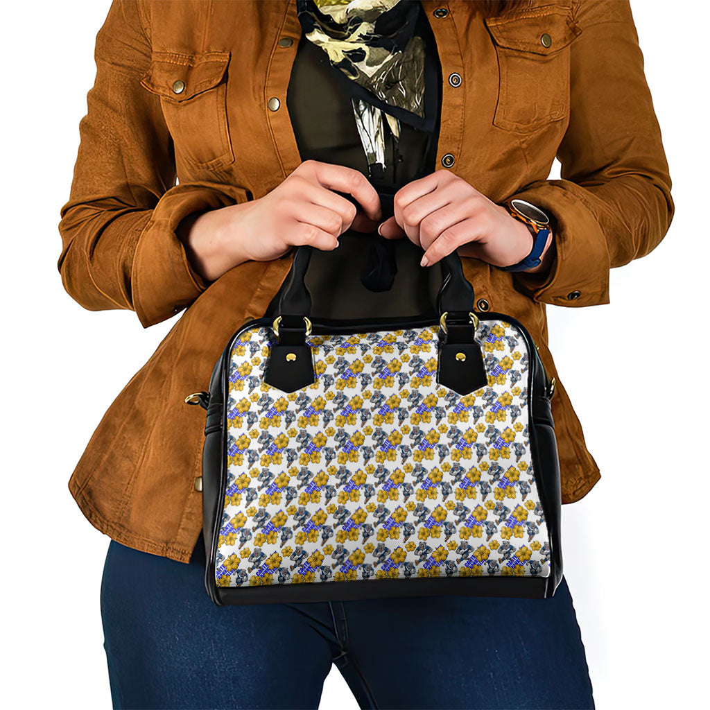 Canterbury-Bankstown Bulldogs Shoulder Handbag Tropical Hibiscus Floral Seamless Rugby Mascot