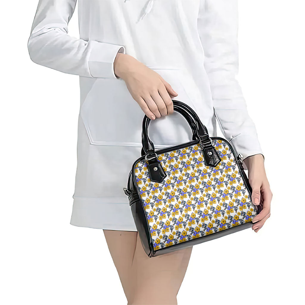 Canterbury-Bankstown Bulldogs Shoulder Handbag Tropical Hibiscus Floral Seamless Rugby Mascot