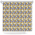 Canterbury-Bankstown Bulldogs Shower Curtain Tropical Hibiscus Floral Seamless Rugby Mascot