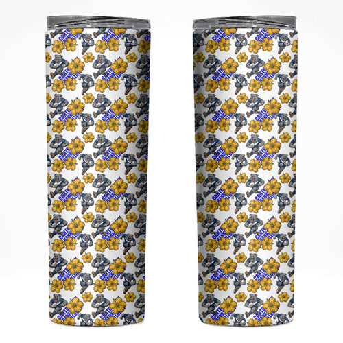 Canterbury-Bankstown Bulldogs Skinny Tumbler Tropical Hibiscus Floral Seamless Rugby Mascot