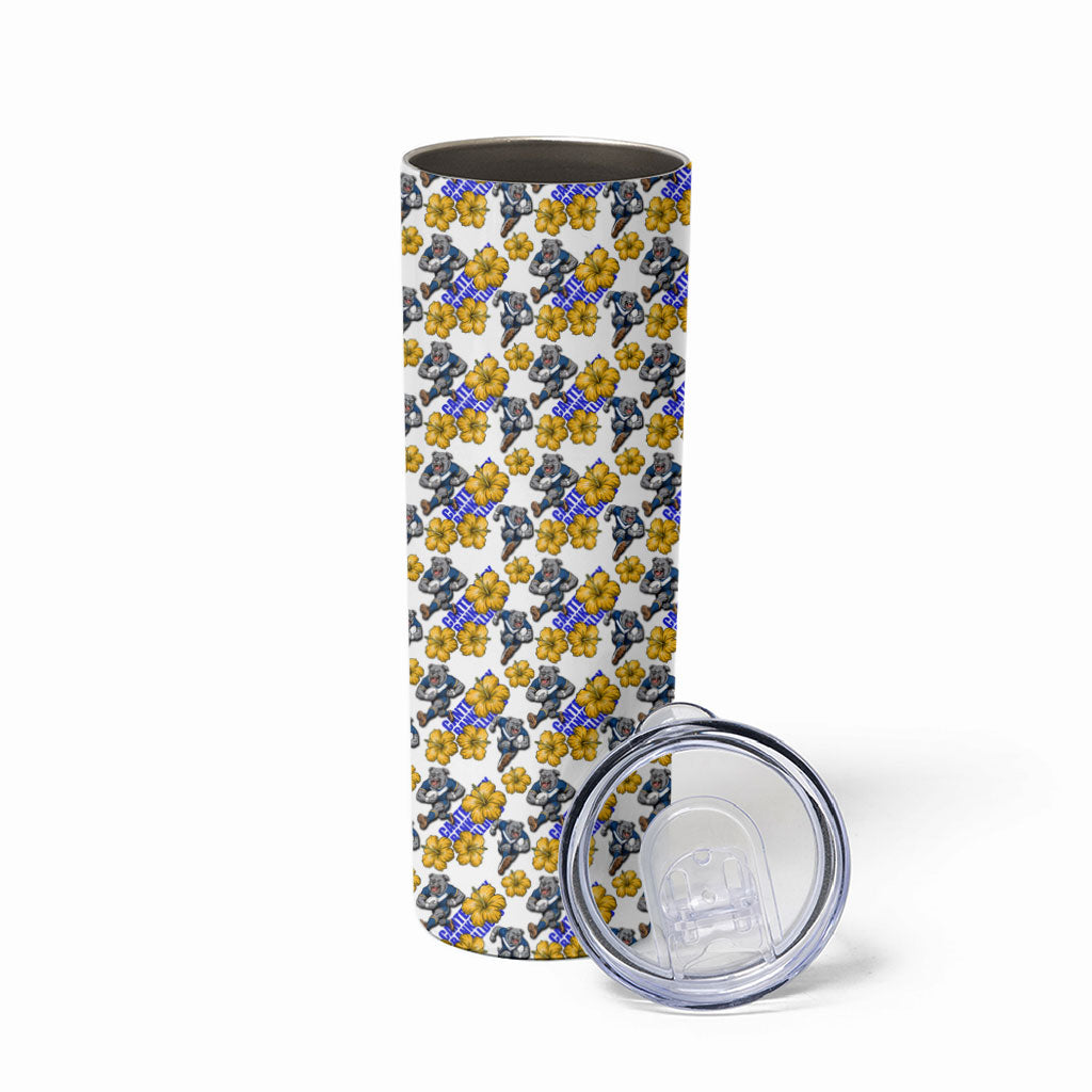 Canterbury-Bankstown Bulldogs Skinny Tumbler Tropical Hibiscus Floral Seamless Rugby Mascot