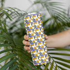 Canterbury-Bankstown Bulldogs Skinny Tumbler Tropical Hibiscus Floral Seamless Rugby Mascot