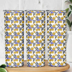 Canterbury-Bankstown Bulldogs Skinny Tumbler Tropical Hibiscus Floral Seamless Rugby Mascot