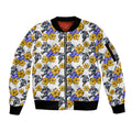 Canterbury-Bankstown Bulldogs Sleeve Zip Bomber Jacket Tropical Hibiscus Floral Seamless Rugby Mascot