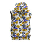 Canterbury-Bankstown Bulldogs Sleeveless Hoodie Tropical Hibiscus Floral Seamless Rugby Mascot