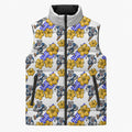 Canterbury-Bankstown Bulldogs Sleeveless Puffer Jacket Tropical Hibiscus Floral Seamless Rugby Mascot