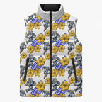 Canterbury-Bankstown Bulldogs Sleeveless Puffer Jacket Tropical Hibiscus Floral Seamless Rugby Mascot