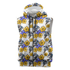 Canterbury-Bankstown Bulldogs Sleeveless Zip Hoodie Tropical Hibiscus Floral Seamless Rugby Mascot
