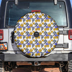 Canterbury-Bankstown Bulldogs Spare Tire Cover Tropical Hibiscus Floral Seamless Rugby Mascot