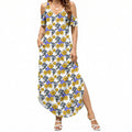 Canterbury-Bankstown Bulldogs Summer Maxi Dress Tropical Hibiscus Floral Seamless Rugby Mascot