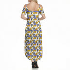 Canterbury-Bankstown Bulldogs Summer Maxi Dress Tropical Hibiscus Floral Seamless Rugby Mascot