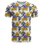 Canterbury-Bankstown Bulldogs T Shirt Tropical Hibiscus Floral Seamless Rugby Mascot