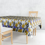 Canterbury-Bankstown Bulldogs Tablecloth Tropical Hibiscus Floral Seamless Rugby Mascot