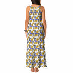 Canterbury-Bankstown Bulldogs Tank Maxi Dress Tropical Hibiscus Floral Seamless Rugby Mascot