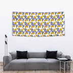 Canterbury-Bankstown Bulldogs Tapestry Tropical Hibiscus Floral Seamless Rugby Mascot