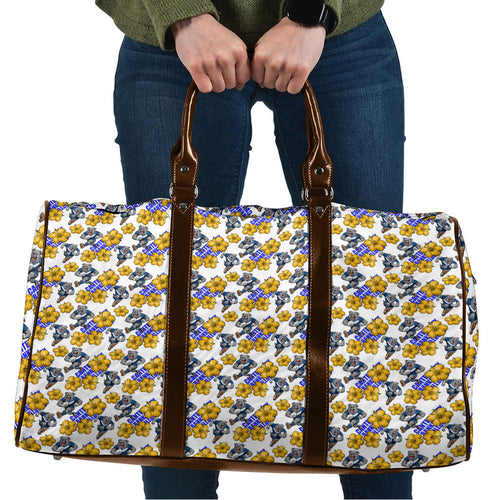 Canterbury-Bankstown Bulldogs Travel Bag Tropical Hibiscus Floral Seamless Rugby Mascot