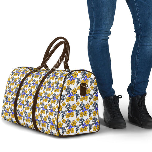Canterbury-Bankstown Bulldogs Travel Bag Tropical Hibiscus Floral Seamless Rugby Mascot