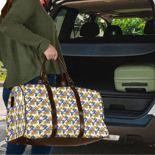 Canterbury-Bankstown Bulldogs Travel Bag Tropical Hibiscus Floral Seamless Rugby Mascot