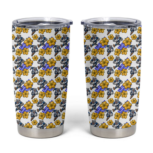 Canterbury-Bankstown Bulldogs Tumbler Cup Tropical Hibiscus Floral Seamless Rugby Mascot