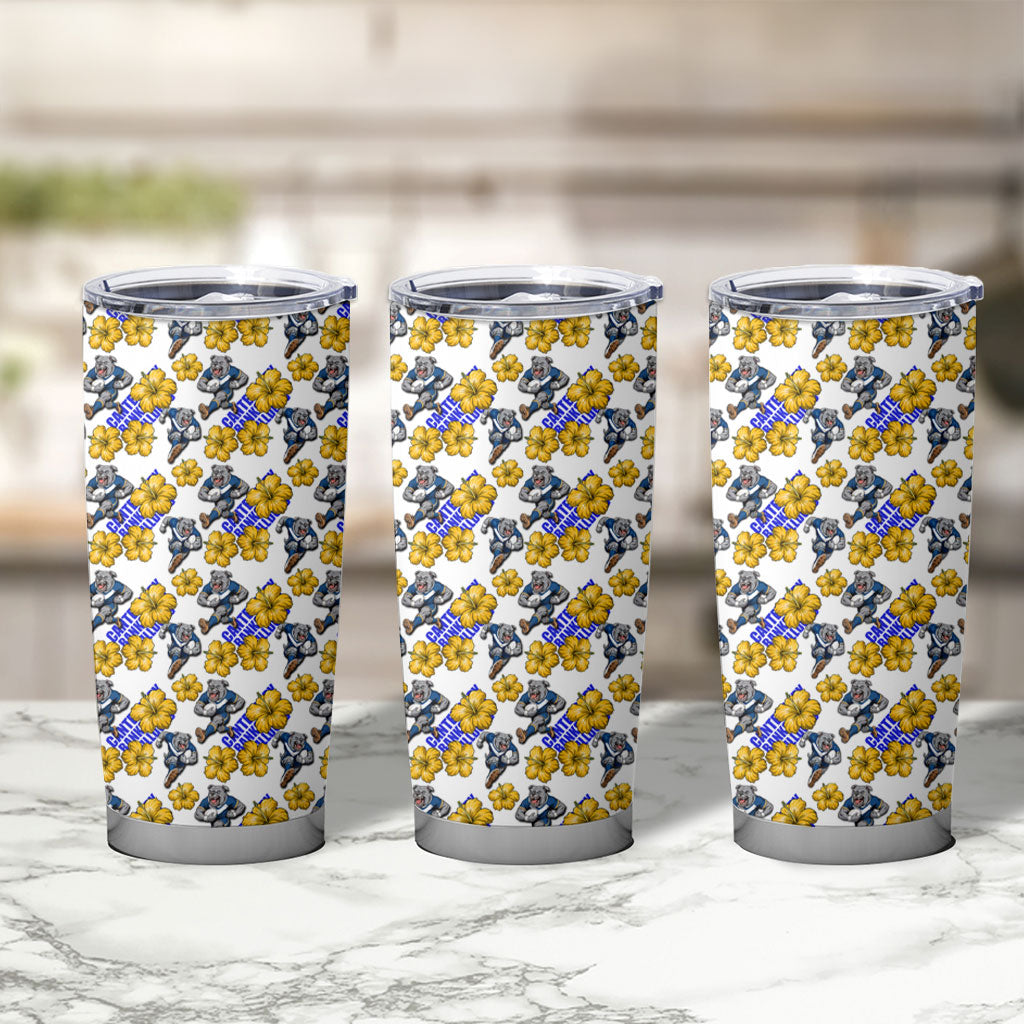 Canterbury-Bankstown Bulldogs Tumbler Cup Tropical Hibiscus Floral Seamless Rugby Mascot
