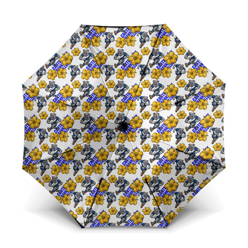 Canterbury-Bankstown Bulldogs Umbrella Tropical Hibiscus Floral Seamless Rugby Mascot